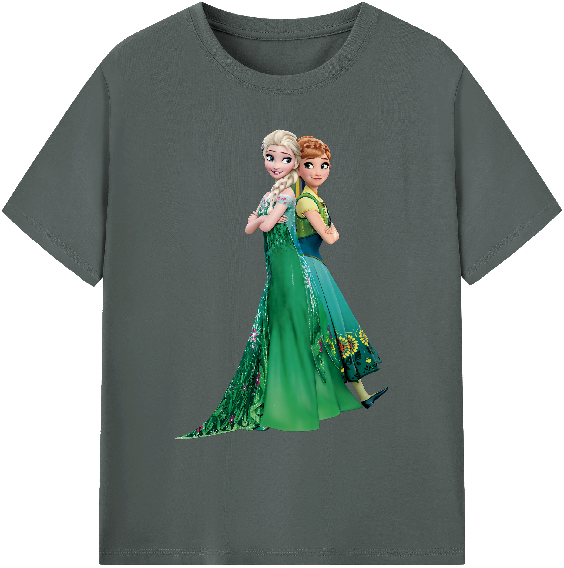 （画像用） アナと雪の女王 アンナ エルサ Frozen Anna Elsa 綿100％ メンズ半袖Tシャツ｜肌触りやわらか＆通気性